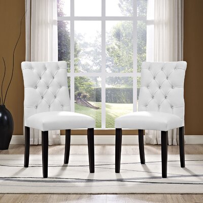 dining chair upholstered chairs duchess vinyl side arcade tufted modterior